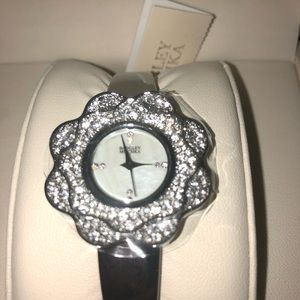 Badgley Mischka flower crystal watch
